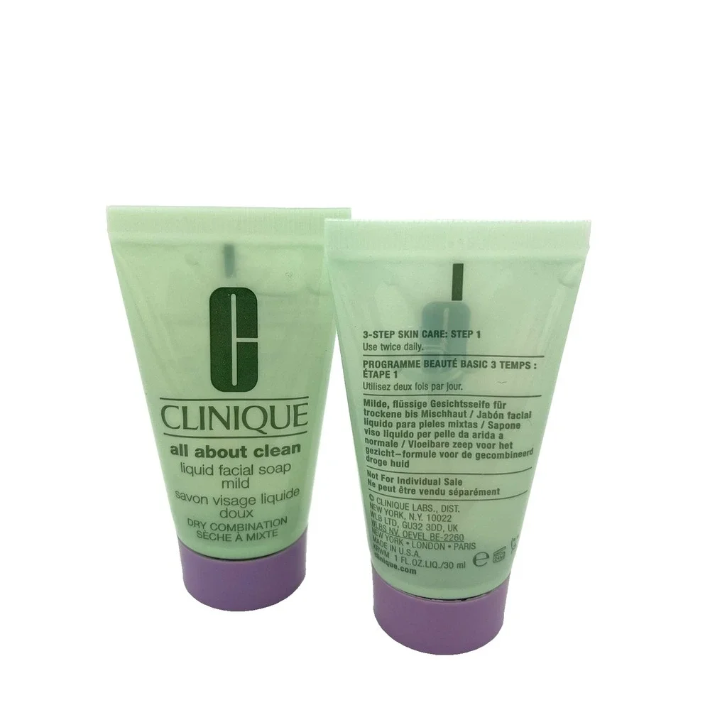 Clinique All About Clean Liquid Facial Soap Mild 1 oz / 30 ml Set of 6